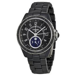 Chanel J12 Black Ceramic Moonphase Unisex Watch h3406
