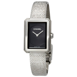 Chanel Boy-Friend Black Guilloche Dial Ladies Watch h4876
