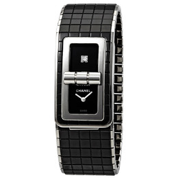Chanel Black Code Coco Black Diamond Dial Ladies Steel and Ceramic Watch h5147