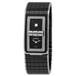 Chanel Code Coco Black Diamond Dial Steel and Ceramic Ladies Watch h5148