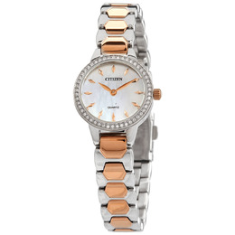 Citizen Quartz Crystal Mother of Pearl Dial Ladies Watch ez7016-50d