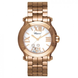 Chopard Happy Sport Diamonds 18kt Rose Gold Ladies Watch 274189-5011