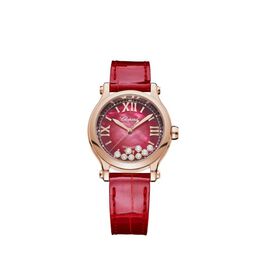 Chopard Happy Sport Automatic Red Dial Ladies Watch 275378 5005