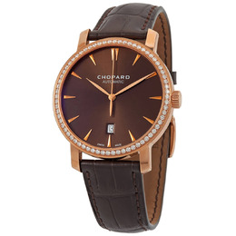 Chopard Classic 18kt Rose Gold Diamond Automatic Brown Dial Mens Watch 171278-5007
