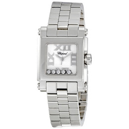 Chopard Happy Sport Square Steel Diamond Ladies Watch 278516-3002