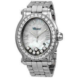 Chopard Happy Sport Diamond Mother of Pearl Dial Ladies Watch 278546-3004 27/8546-3004
