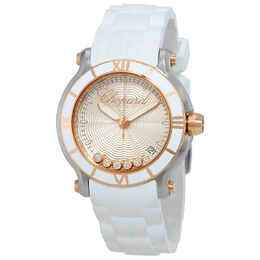 Chopard Happy Sport Silvertone Guilloche Dial Ladies Watch 278551-6002