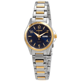 Citizen Quartz Blue Dial Two-tone Ladies Watch eq0595-55l