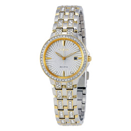 Citizen Silhouette Crystal Silver Dial Ladies Watch ew2344-57a