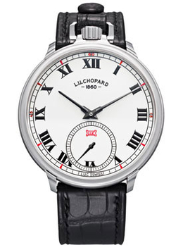 Chopard L.U.C Louis Ulysse White Dial Black Leather Mens Watch 161923-1001