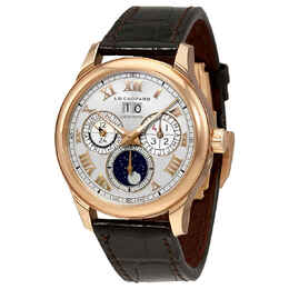 Chopard L.U.C Lunar One Sunray Silver Dial 18K Rose Gold Automatic Mens Watch 161927-1005 161927-5001