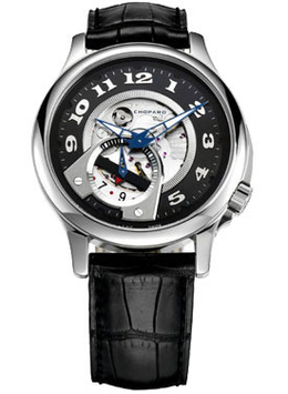 Chopard L.U.C. Tech Twist Black Open-worked Dial Stainless Steel Mens Watch 1684 168490-3003