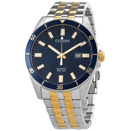 Citizen Quartz Blue Dial Two-tone Mens Watch BI5054-53L