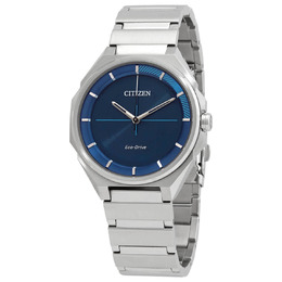 Citizen Eco-Drive Blue Dial Stainless Steel Mens Watch bj6530-54l