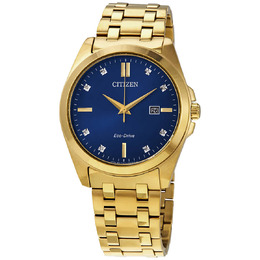 Citizen Corso Eco-Drive Watch bm7103-51l - Yellow Gold Stainless Steel Case, Diamond Blue Dial