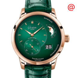 Glashuette Original PanoMatic Lunar Automatic Green Dial Mens Watch 1-90-02-23-35-01