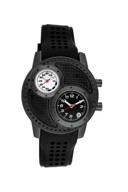 Equipe Octane Mens Watch q108 - Black IP Stainless Steel Case with Black Rubber Strap