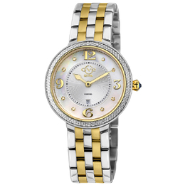 Gevril Verona Series 12903b Quartz Diamond Ladies Watch with Rose Gold & Mother of Pearl Dial