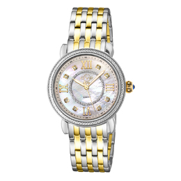 Gevril Marsala Diamond Mother of Pearl Dial Ladies Watch 9864b