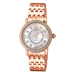 Gevril Marsala Diamond Mother of Pearl Dial Ladies Watch 9863b