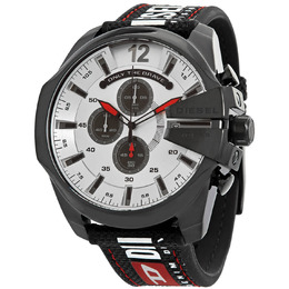 Diesel Mega Chief Chronograph Quartz Silver Dial Mens Watch dz4512