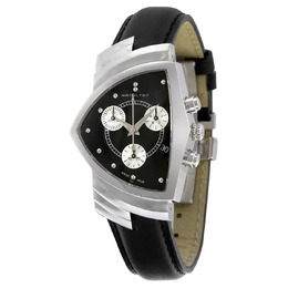 Hamilton Ventura Chrono Black Dial Shield Shaped Mens Watch h24412732