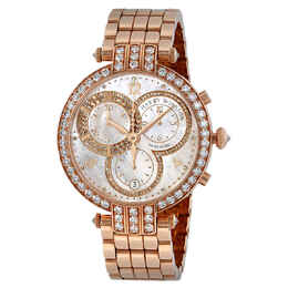 Harry Winston Premier Mother of Pearl Dial Ladies 18K Rose Gold Chronograph Watch prnqch40rr003