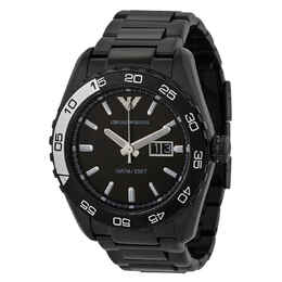 Emporio Armani Sportivo Black Dial Blaxk Ion-plated Mens Watch ar6049