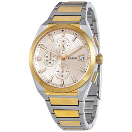 Fossil Everett Chronograph Quartz Cream Dial Mens Watch fs5796