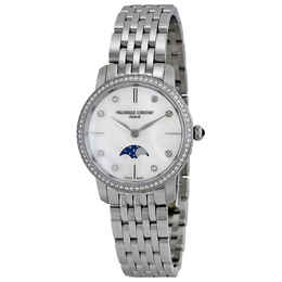 Frederique Constant Slimline Moonphase Mother of Pearl Diamond Dial Ladies Watch fc-206mpwd1sd6b