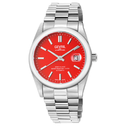 Gevril West Village Automatic Red Dial Mens Watch 48932b