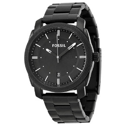 Fossil Machine Black Dial Black-plated Mens Watch fs4775