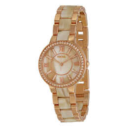 Fossil Virginia Rose Dial Rose Gold-tone and Horn Acetate Ladies Watch es3716