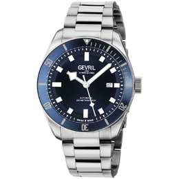 Gevril Yorkville Swiss Automatic Blue Dial Mens Diver Watch 48601