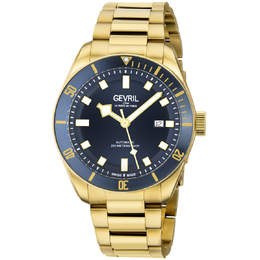 Gevril Yorkville Swiss Automatic Blue Dial Mens Diver Watch 48602