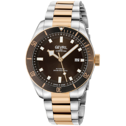 Gevril Yorkville Swiss Automatic Brown Dial Mens Diver Watch 48603