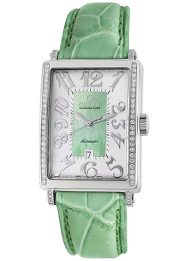 Gevril Glamour Automatic Green Dial Ladies Watch 6206ne