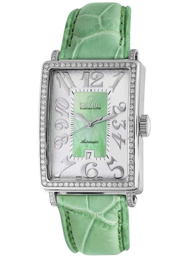 Gevril Glamour Automatic Green Dial Ladies Watch 6206nl