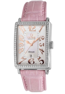 Gevril Glamour Automatic Pink Dial Ladies Watch 6208rl