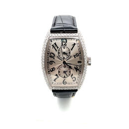 Pre-owned Franck Muller Master Banker Automatic Diamond Silver Dial Mens Watch 5850 mb d