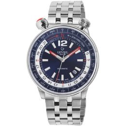 Gevril Wallabout Automatic Blue Dial Mens Watch 48566