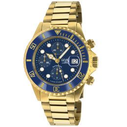 Gevril Wall Street Chrono Chronograph Automatic Blue Dial Mens Watch 4153a