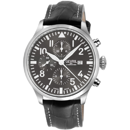 Gevril Vaughn Chronograph Automatic Grey Dial Mens Watch 47102