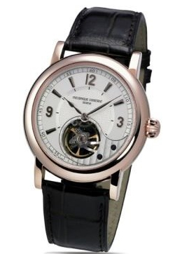 Frederique Constant White Skeleton Dial Black Leather Mens Watch fc-930as4h9