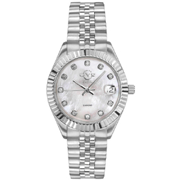 Gevril Naples Diamond Mother of Pearl Dial Ladies Watch 12405
