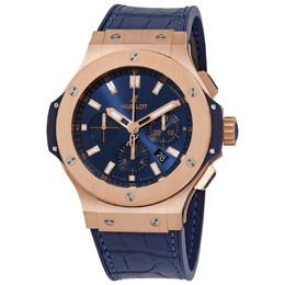 Hublot Big Bang 18kt Rose Gold Chronograph Automatic Blue Dial Mens Watch 301.px.7180.lr