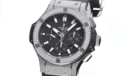 Hublot Big Bang Black Dial Chronograph Diamond Mens Watch 301SX1170RX1704 301.sx.1170.rx.1704