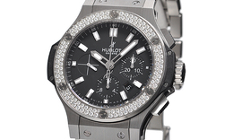 Hublot Big Bang Steel Black Dial Chronograph Diamond Bezel Mens Watch 301SX1170SX1104 301.sx.1170.sx.1104