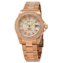 Invicta Angel Crystal White Mother of Pearl Dial Ladies Watch - Model 24615