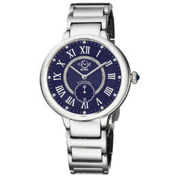 Gevril Rome Quartz Diamond Blue Dial Ladies Watch 12205b